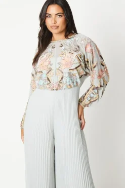 Hand Embellished Bodice Jumpsuit With Pleated Trouser