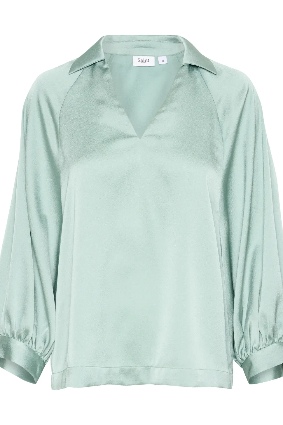 HandianiSZ Johnny Collar Satin Blouse-