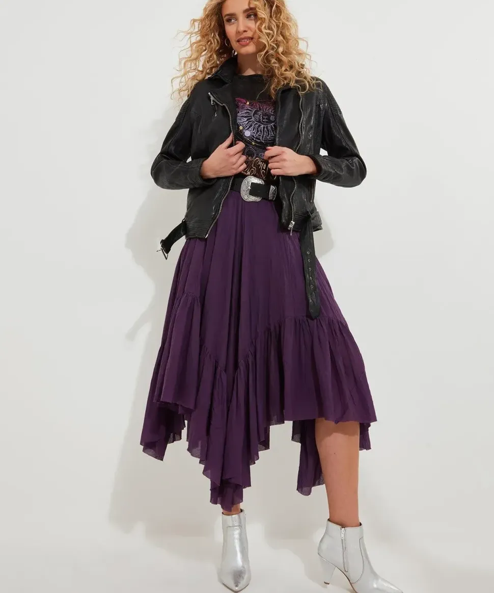 Handkerchief Hem Maxi Skirt