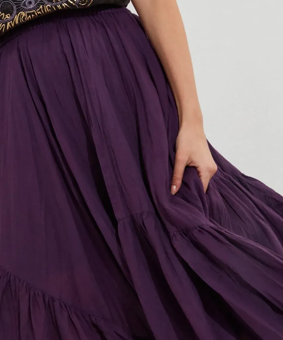 Handkerchief Hem Maxi Skirt