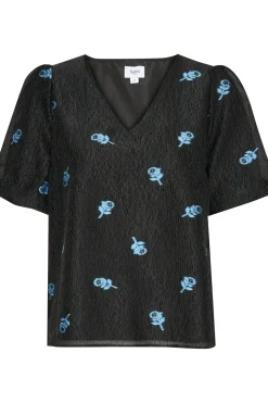 HannahSZ Blouse V-neck Short Sleeves-