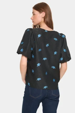 HannahSZ Blouse V-neck Short Sleeves-