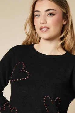 Heart Detail Crew Neck Jumper