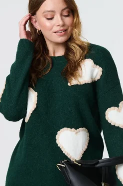 Heart Embellished Slim Jumper