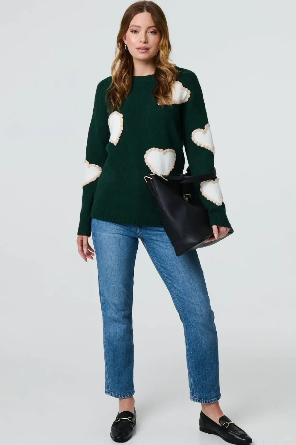 Heart Embellished Slim Jumper