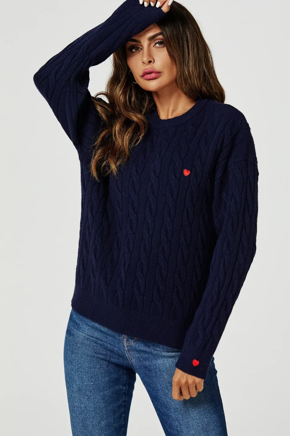 Heart Embroidery Jumper Top