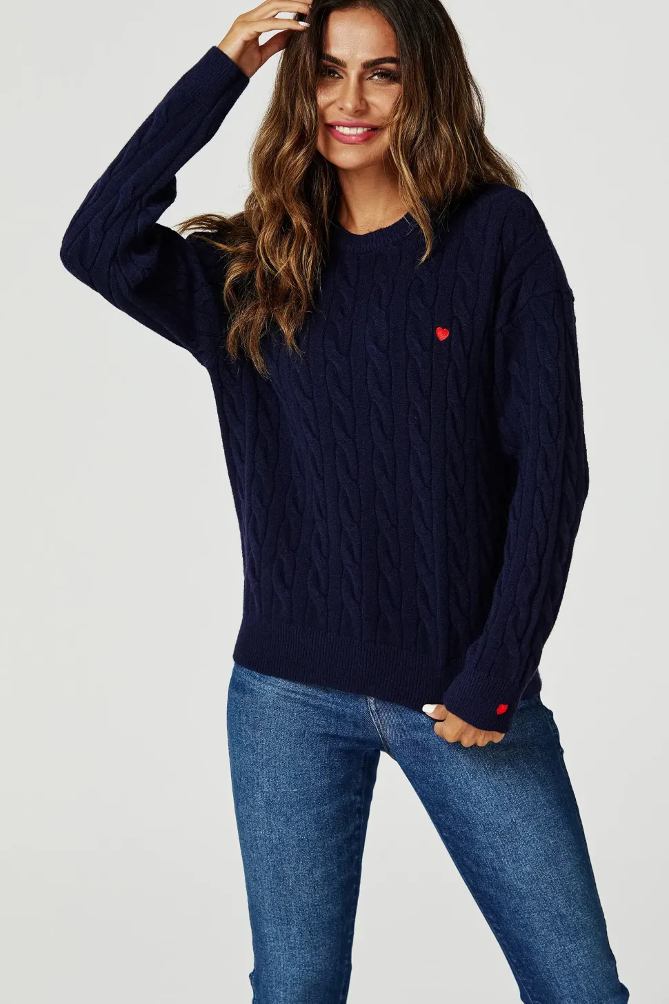 Heart Embroidery Jumper Top
