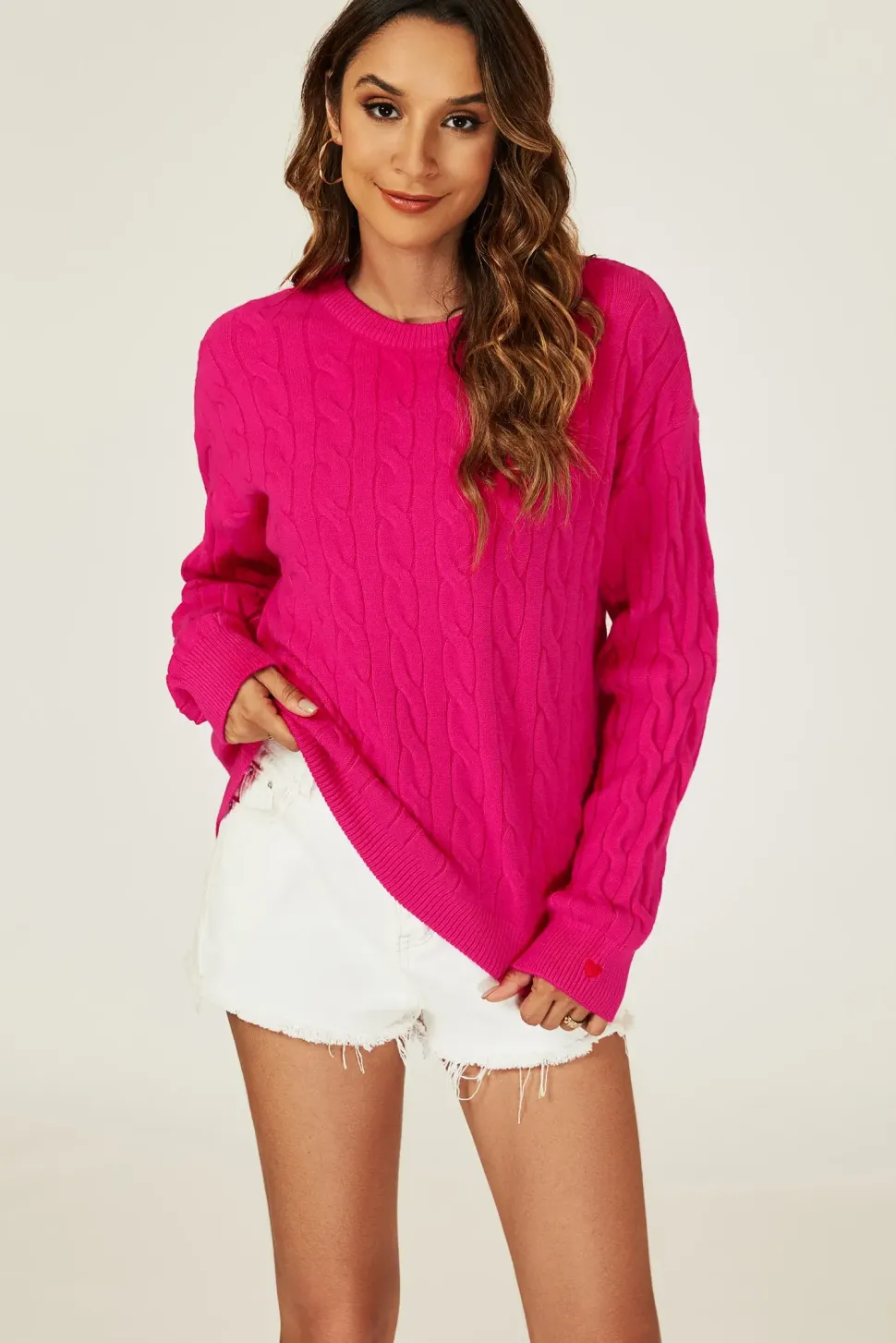 Heart Embroidery Jumper Top