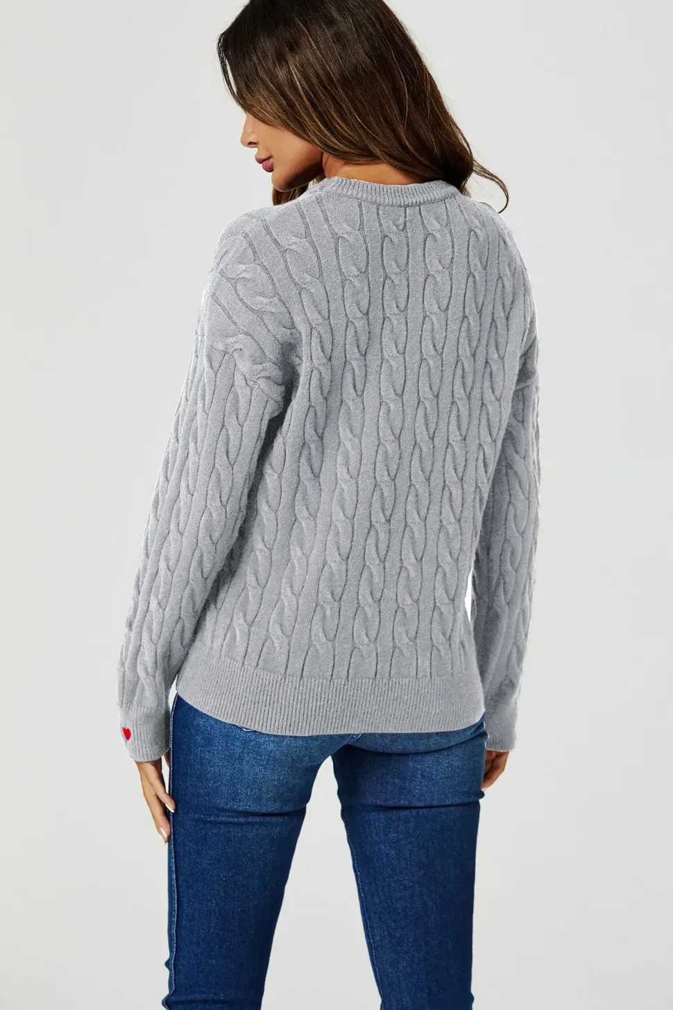 Heart Embroidery Jumper Top
