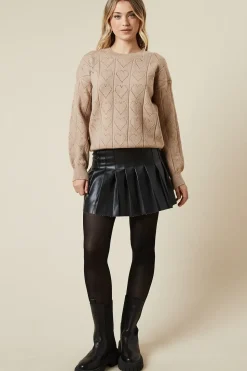 Heart Pointelle Crew Neck Jumper