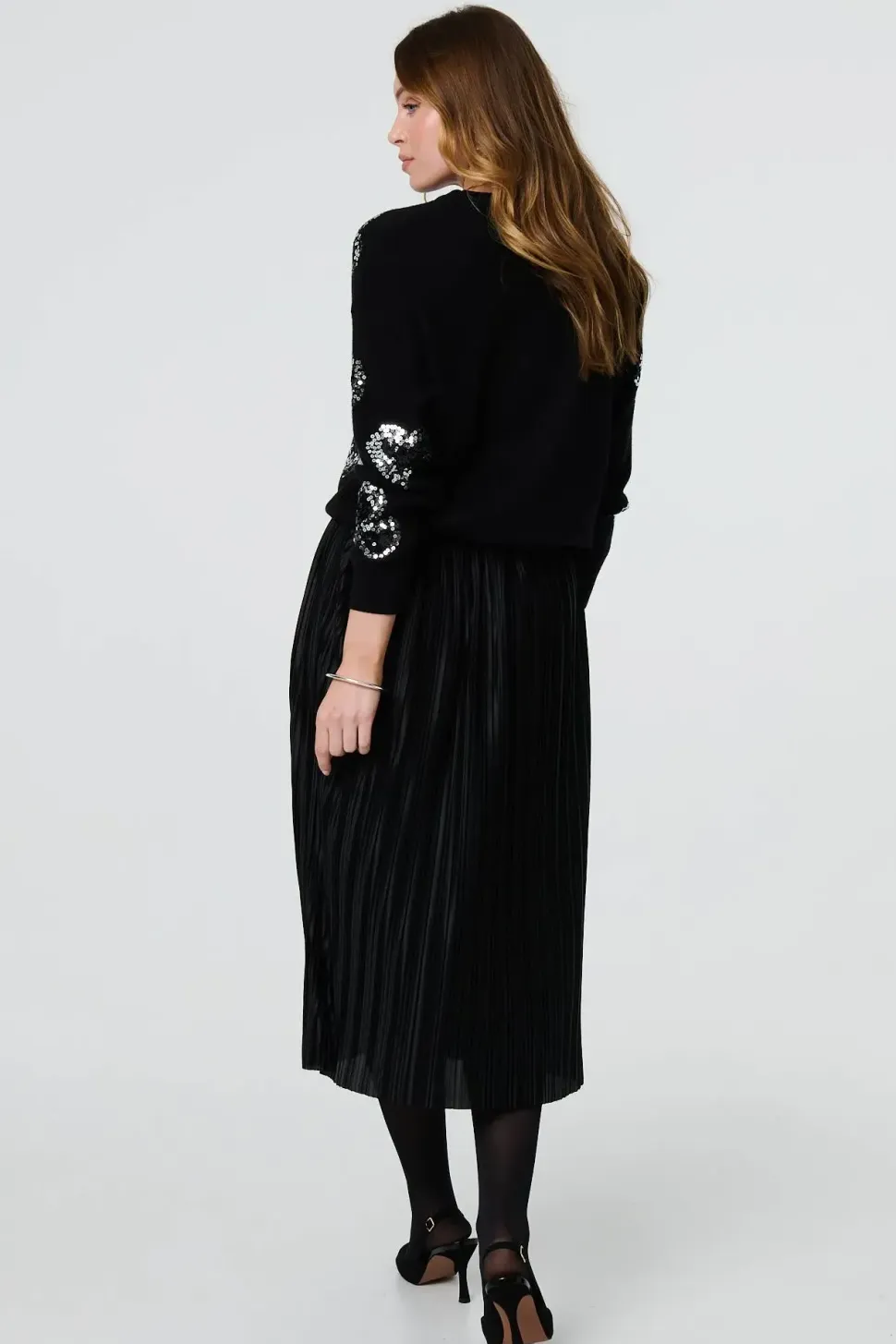 Heart Sequin Embellished Knitted Jumper