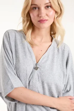Heart Zip Front Top