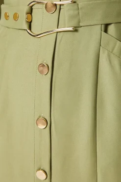 Heavy Crepe D-ring Belted Shirt Dress