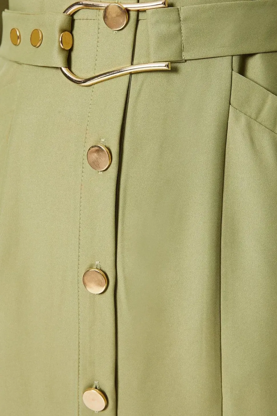 Heavy Crepe D-ring Belted Shirt Dress