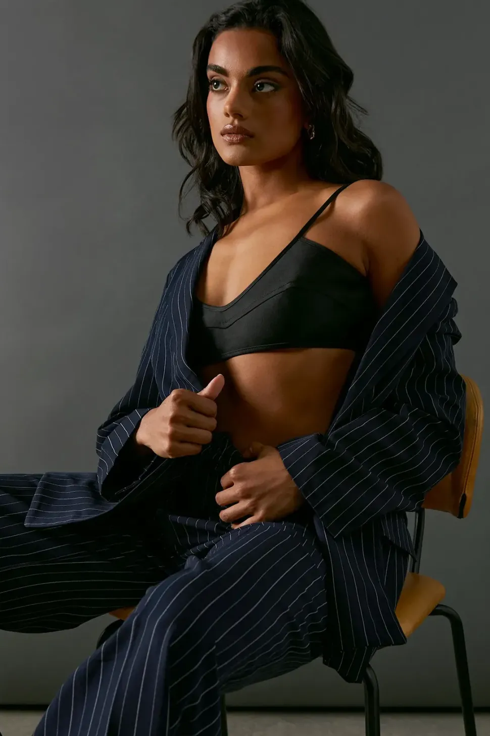 Heavy Satin Strappy Seaming Bralette