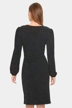 HelaSZ Slim Fit V-neck Glitter Dress-