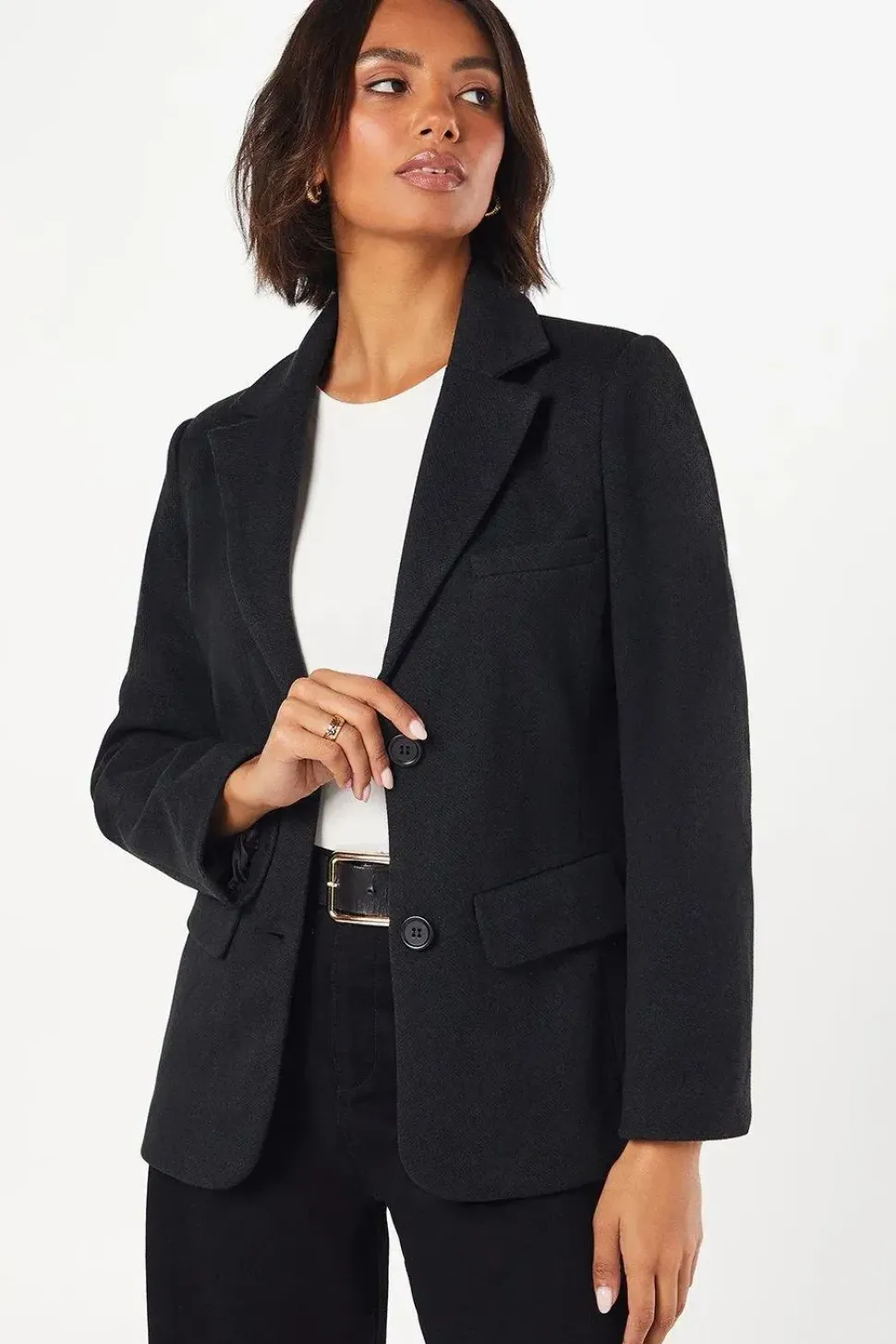 Herringbone Oversized Blazer