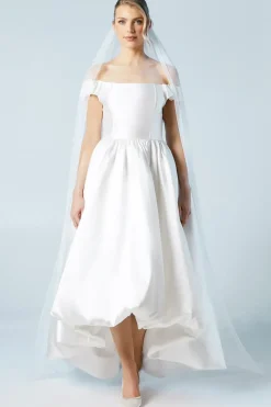 High Low Hem Puffball Wedding Dress