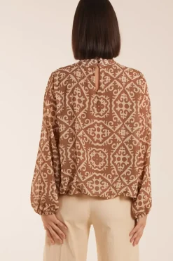 High Neck Baroque Blouse