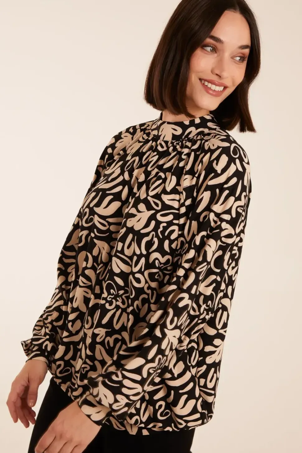 High Neck Batwing Top