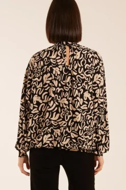High Neck Batwing Top