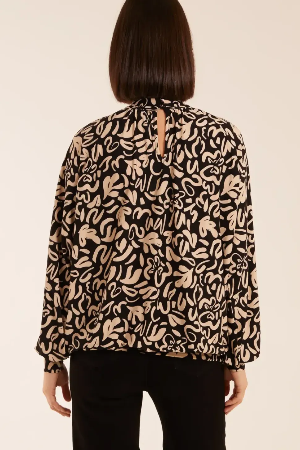 High Neck Batwing Top
