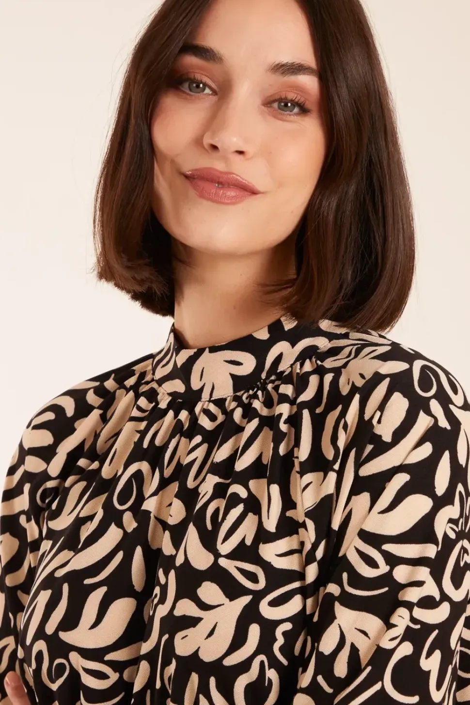 High Neck Batwing Top