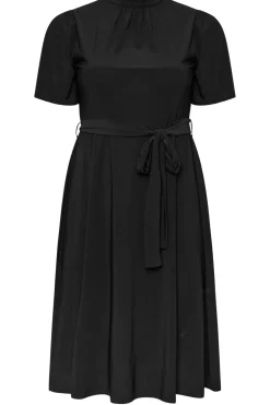 High Neck Belted Skater Dress
