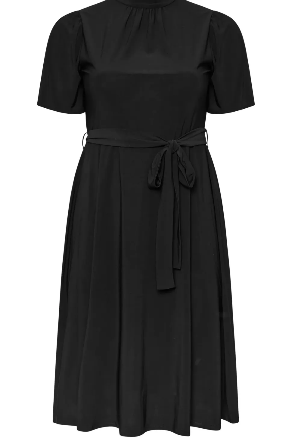 High Neck Belted Skater Dress