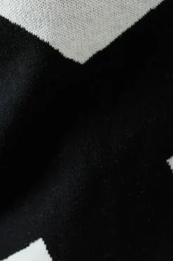 High Neck Front Detail Rib Sleeve Jumper