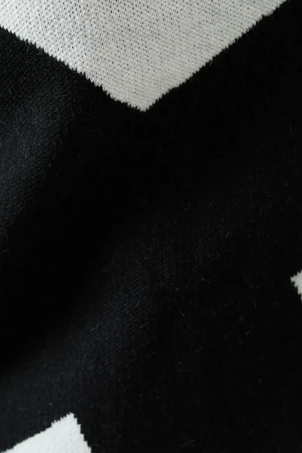 High Neck Front Detail Rib Sleeve Jumper