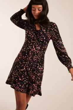 High Neck Keyhole Mini Dress