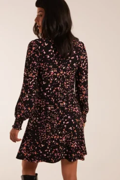 High Neck Keyhole Mini Dress