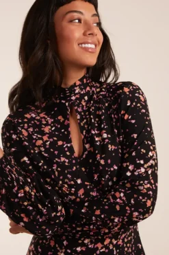 High Neck Keyhole Mini Dress