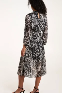 High Neck Pleated Dress