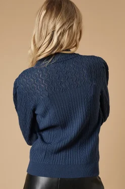 High Neck Pointelle Jumper