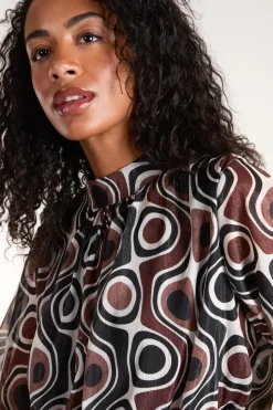 High Neck Puffball Top