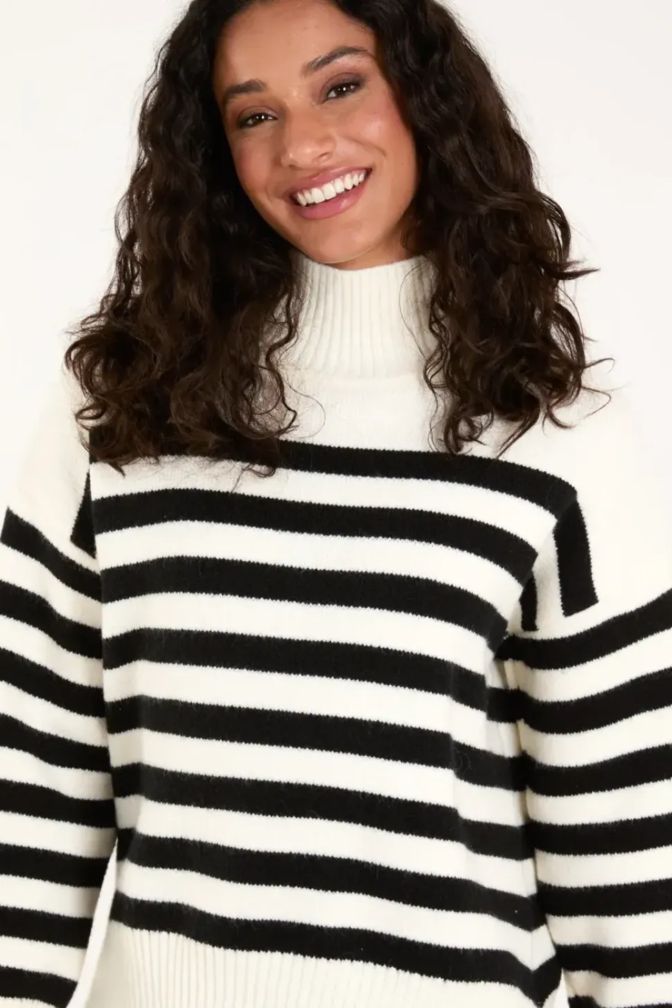 High Neck Striped Jumper