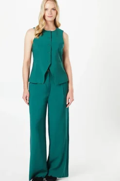 High Neck Tailored Linen Waistcoat