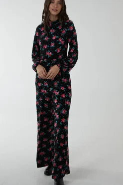 High Neck Tie Back Wide Leg Jumpsuit