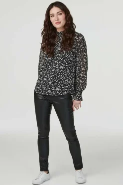 High Rise Coated Skinny Jeans