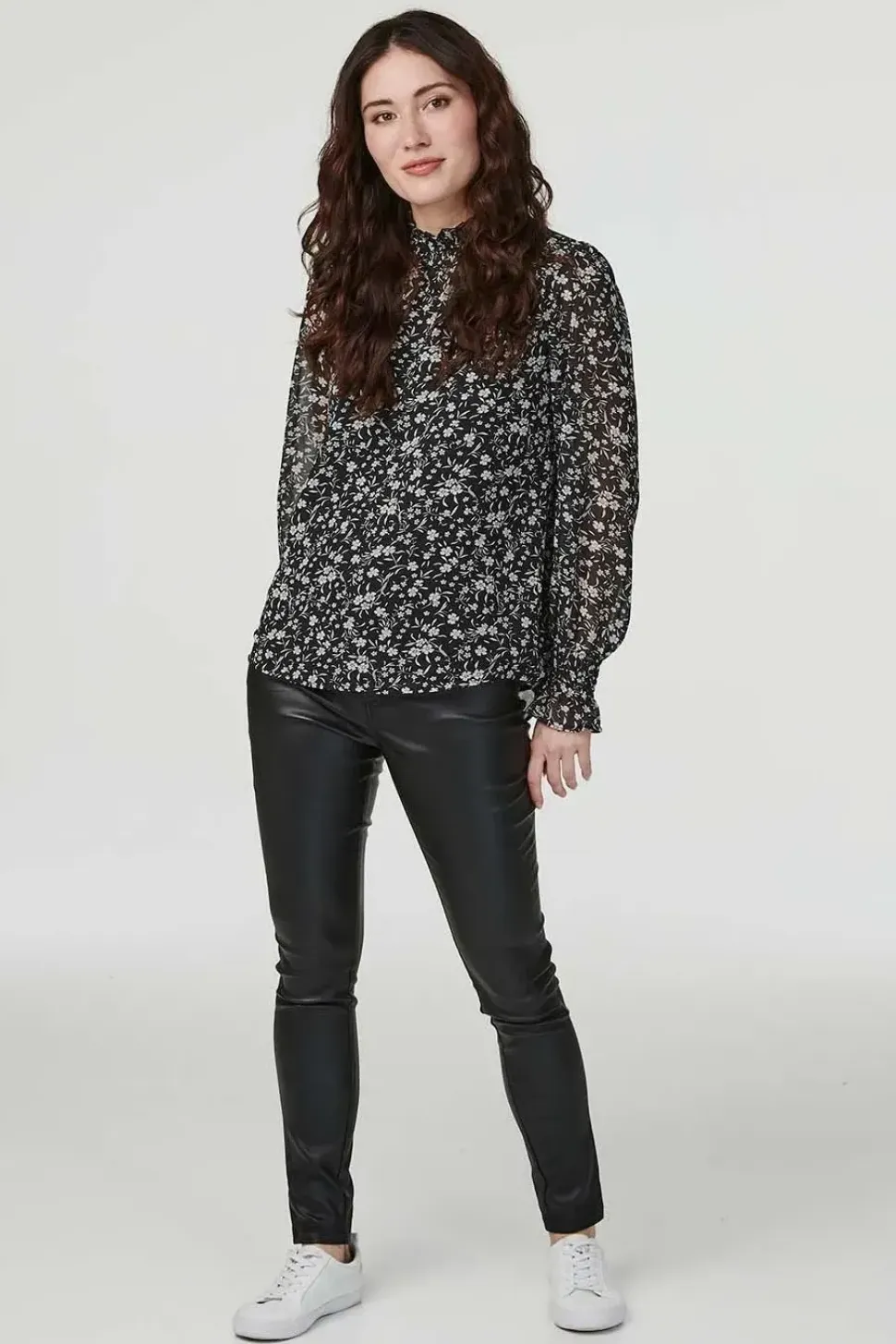 High Rise Coated Skinny Jeans