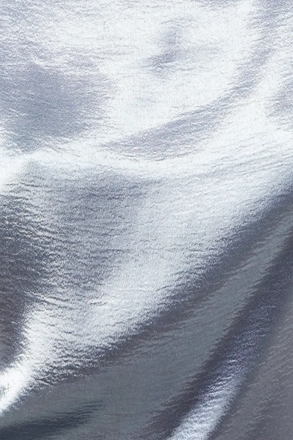 High Shine Metallic Grown On Sleeve Midi Dress