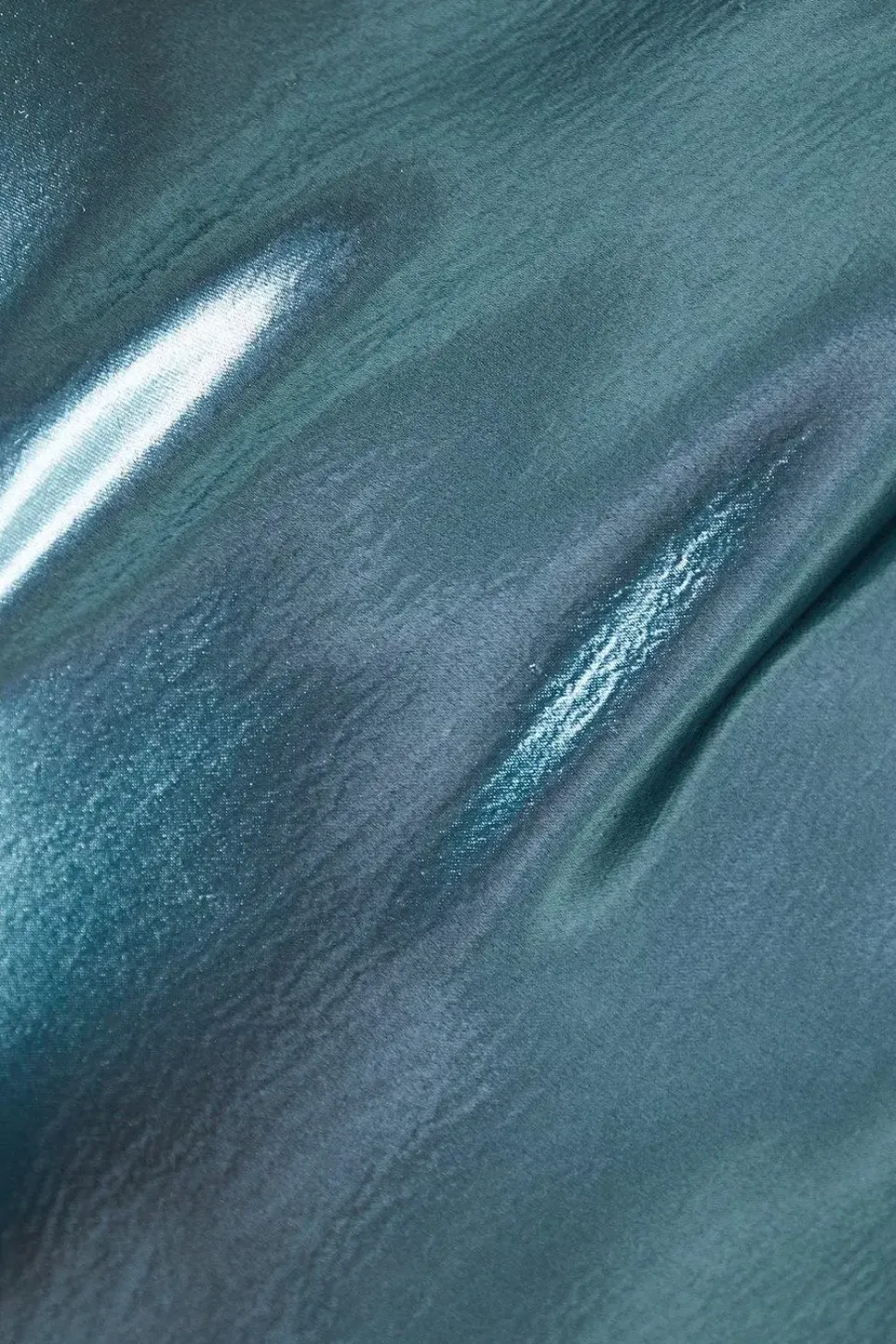 High Shine Metallic Satin Column Midi Dress