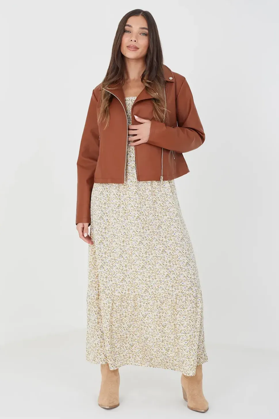 High Shine PU Biker Jacket