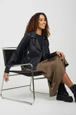 High Shine PU Biker Jacket