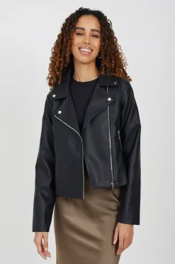 High Shine PU Biker Jacket