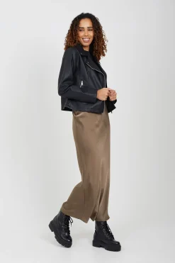 High Shine PU Biker Jacket
