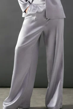 High Shine Satin Wide Leg Trouser
