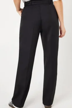 High Waist Buckle Tapered Trouser